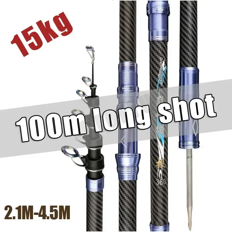 Fishing Rod Surf - 최고의 텔레스코픽 휴대용 회전식 낚싯대 2.4M,