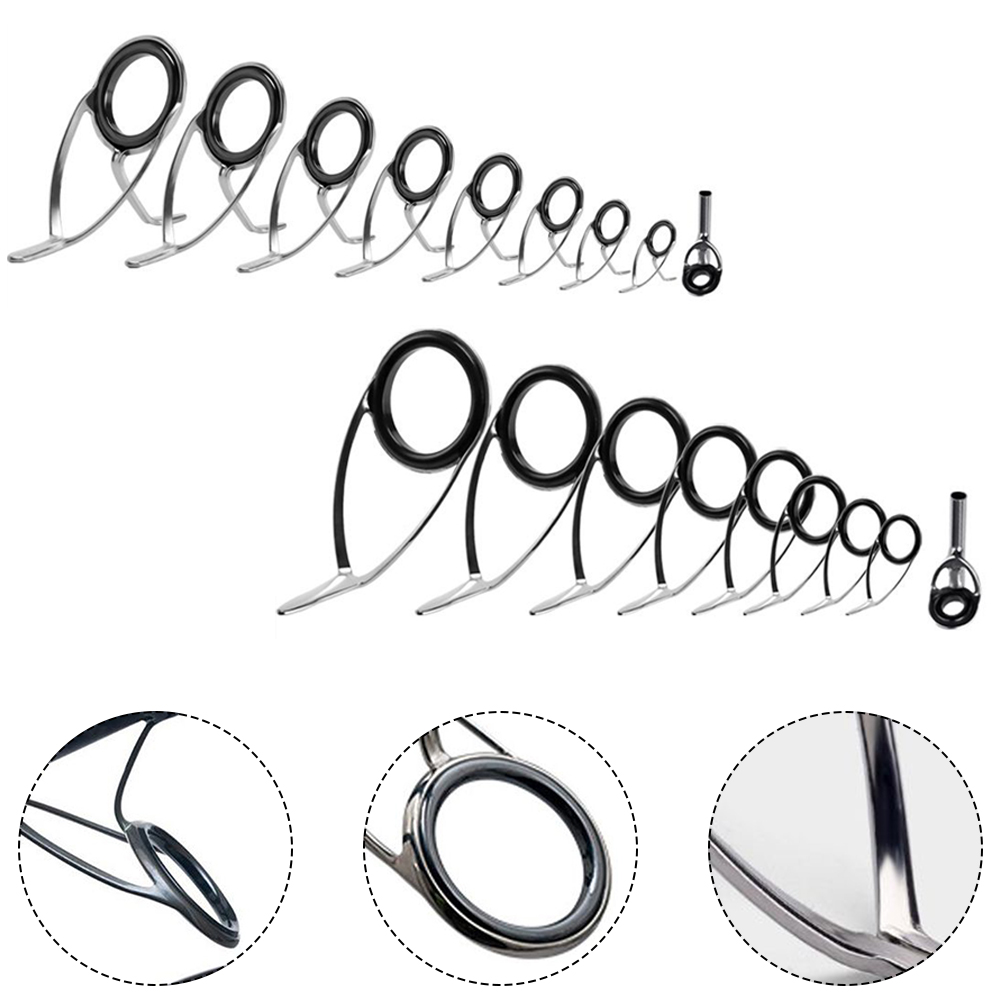 9 Pcs 낚싯대 가이드 세라믹 링 교체 낚싯대 탑 링 - Fishing Rod Repair Kit 리뷰 및 가격